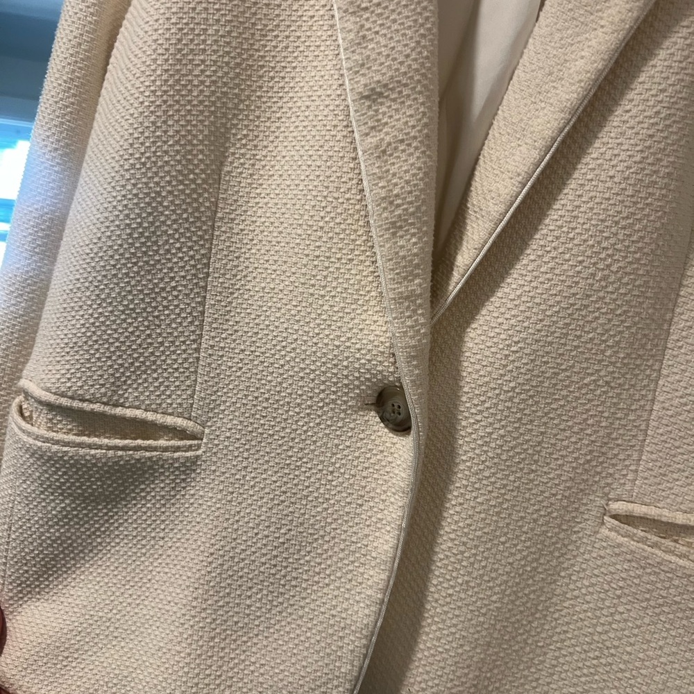 Ann Taylor Cream Textured Blazer
